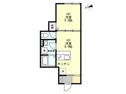 湘南辻堂テラス(1LDK/1階)の間取り写真