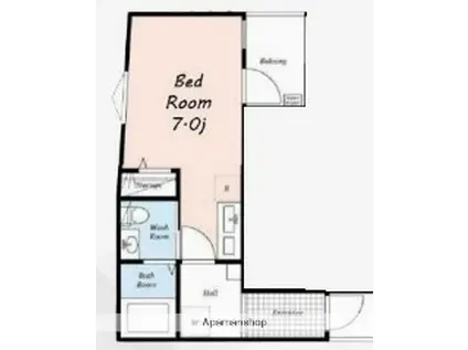 HALE石川町(ワンルーム/3階)の間取り写真