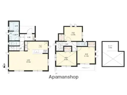 相模線 相武台下駅 徒歩16分 2階建 築1年(3LDK)の間取り写真