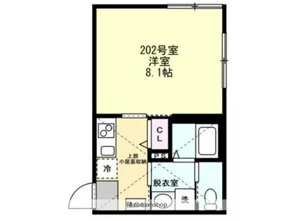 ベイルーム横浜日吉(1K/2階)の間取り写真