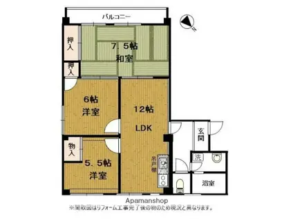 ルミネンス妙蓮寺(3LDK/1階)の間取り写真