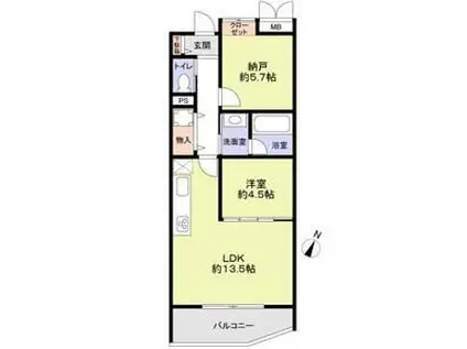 THE TAKASUNA KULTURCE(1SLDK/2階)の間取り写真