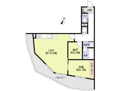 THE TAKASUNA KULTURCE(1SLDK/1階)の間取り写真