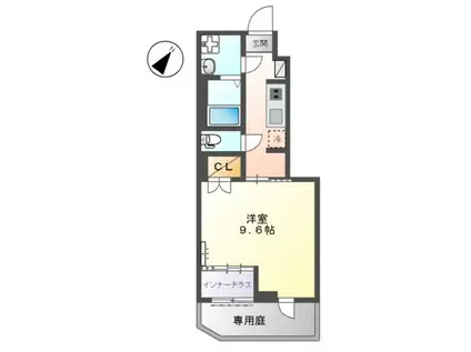 多摩区長尾アパート(1K/1階)の間取り写真