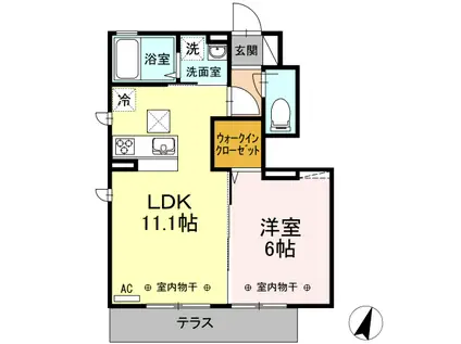 グリーンパレス東戸塚(1LDK/1階)の間取り写真