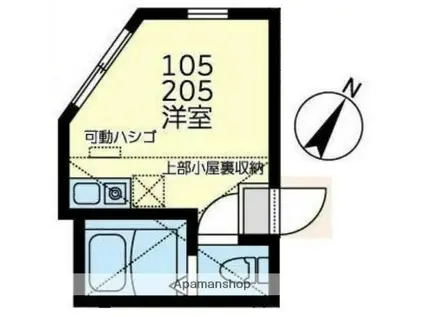 クラブ・ザ・ユナイトダイヤモンドプリンス(ワンルーム/2階)の間取り写真