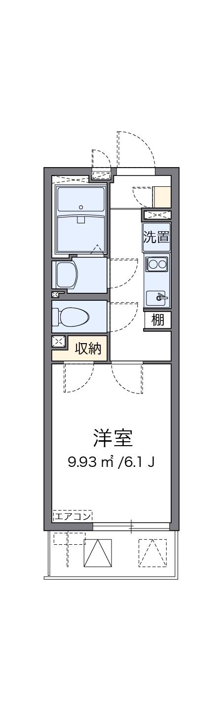 クレイノパークサイド桜(1K/2階)の間取り写真