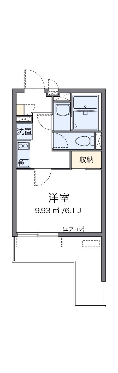 クレイノパークサイド桜(1K/2階)の間取り写真