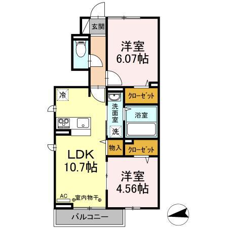 ことりの森(2LDK/1階)の間取り写真