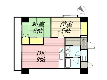 トレゾァ横浜(2DK/3階)の間取り写真