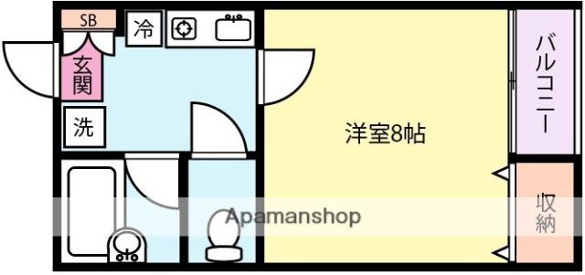 コーポ楓弐番館(1K/2階)の間取り写真