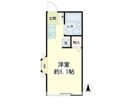 レノアール東横(ワンルーム/2階)の間取り写真