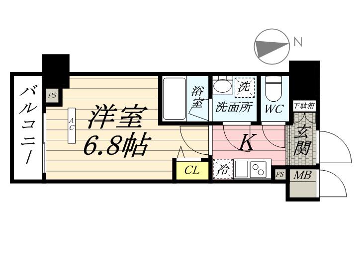 メインステージ川崎8ヴィアート(1K/3階)の間取り写真