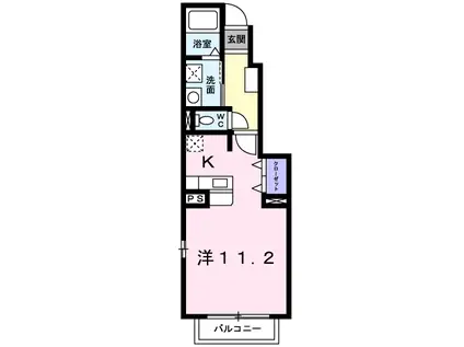 クレメントハウス湘南(ワンルーム/1階)の間取り写真