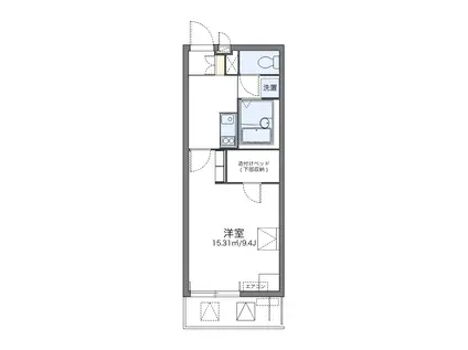 レオパレスMINAMIⅢ(1K/3階)の間取り写真