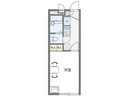 レオパレスメルスィーコリンヌ(1K/1階)の間取り写真