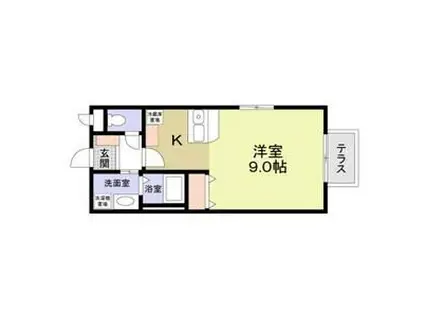 メルベーユB(ワンルーム/1階)の間取り写真