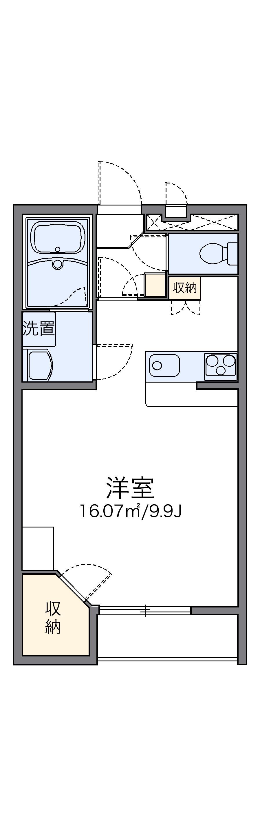 レオパレス鎌倉台Ⅱ(1K/2階)の間取り写真