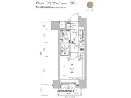 シーフォルム関内(1K/10階)の間取り写真