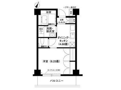 芦谷の杜(1DK/1階)の間取り写真