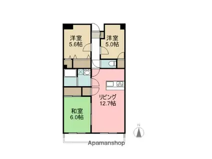 グリーンステージN(3LDK/3階)の間取り写真