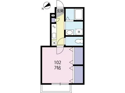 キャトル セゾン 蒲田(1K/1階)の間取り写真