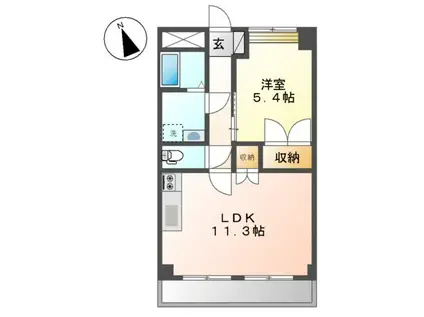 ラベンダー湘南(1LDK/2階)の間取り写真