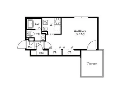 BRANCHE大森 II(1K/1階)の間取り写真