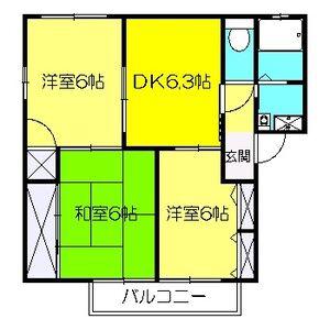 リバーサイドピアⅡ(3DK/2階)の間取り写真