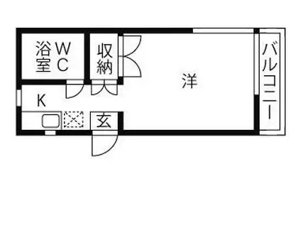 ペアコート大倉山(ワンルーム/2階)の間取り写真