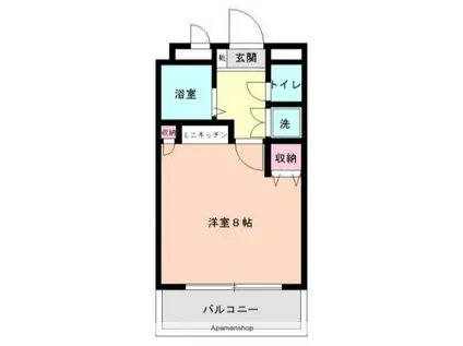 ル・シェルキタカドⅡ(1K/2階)の間取り写真