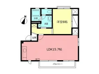 プロムナード桜台Ⅰ(1LDK/2階)の間取り写真