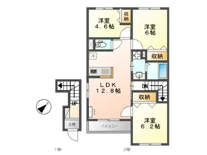 ビスタ湘南(3LDK/2階)の間取り写真