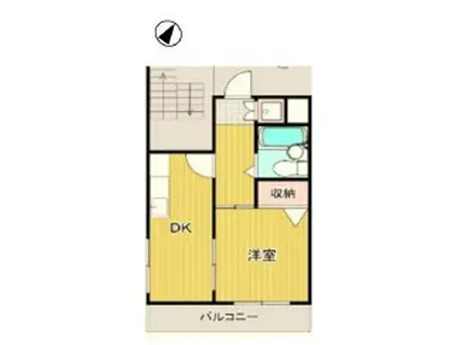 エステート浦賀(1DK/2階)の間取り写真