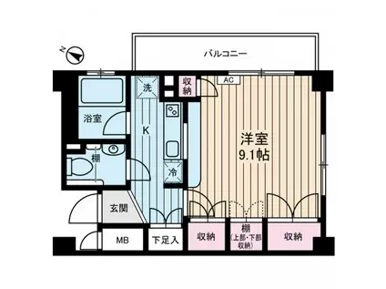 ルビナスウエストパレス(1K/5階)の間取り写真