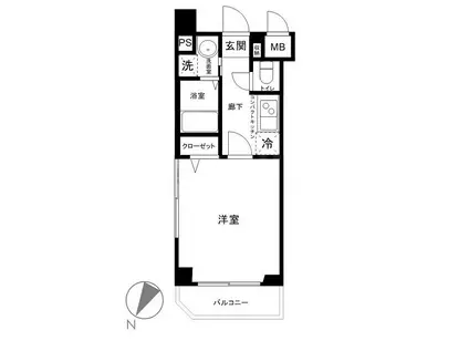 グリフィン横浜・桜木町参番館(1K/10階)の間取り写真