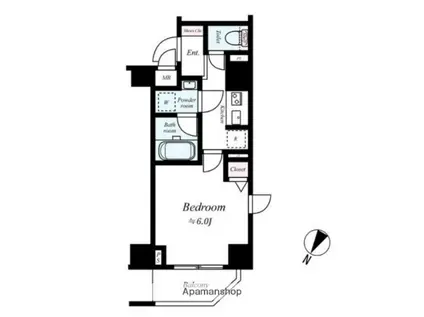 ルクシェール横濱吉野町(1K/3階)の間取り写真