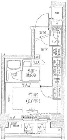 アイルYOKOHAMA関内(1K/7階)の間取り写真