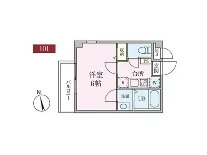 ロータス新綱島(1K/1階)の間取り写真