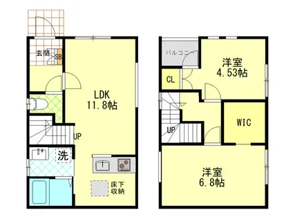 下宮田住宅(二世帯住宅)B(2LDK)の間取り写真