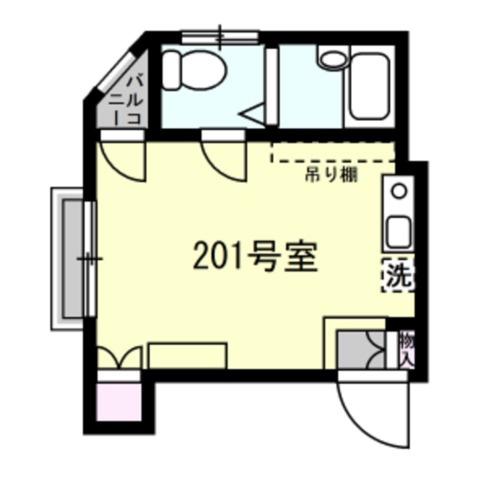 メゾンイースト2(ワンルーム/2階)の間取り写真