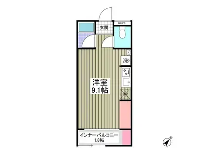 MQUARTO港南台(ワンルーム/1階)の間取り写真