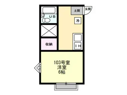 エルムハイツ追浜(1K/1階)の間取り写真