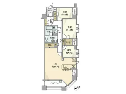 プラハ横浜センター南ステーションアリーナ(3LDK/3階)の間取り写真