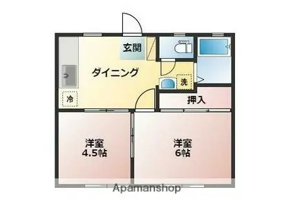 サンハイツ(2DK/1階)の間取り写真