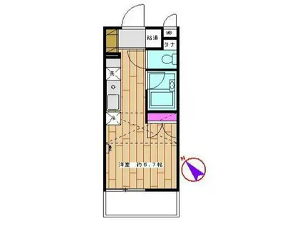 グランデ・ビュー(1K/1階)の間取り写真