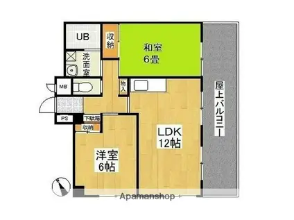 TMビル(2LDK/4階)の間取り写真