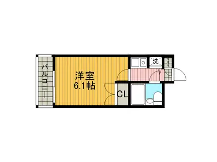 ジョイフル相模原第2(1K/4階)の間取り写真