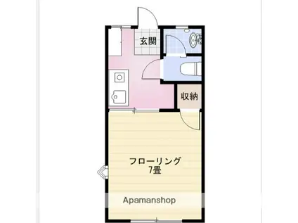 京浜急行電鉄逗子線 金沢八景駅 徒歩6分 2階建 築38年(1K/1階)の間取り写真