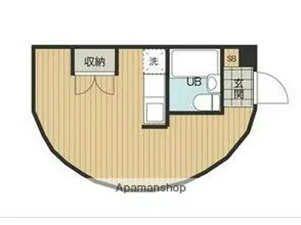 プロバンス(ワンルーム/3階)の間取り写真